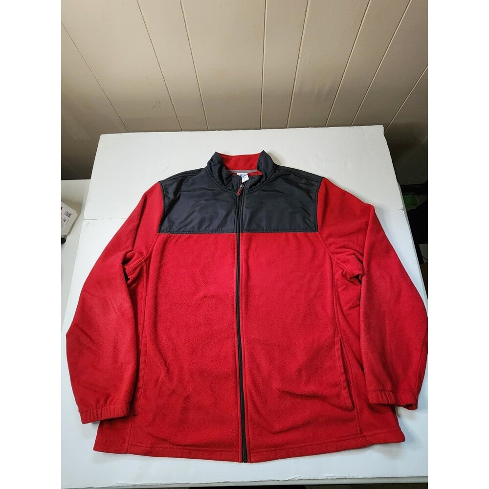 VTG Starter Full Zip Fleece Jacket Mens XL Red 46-48in